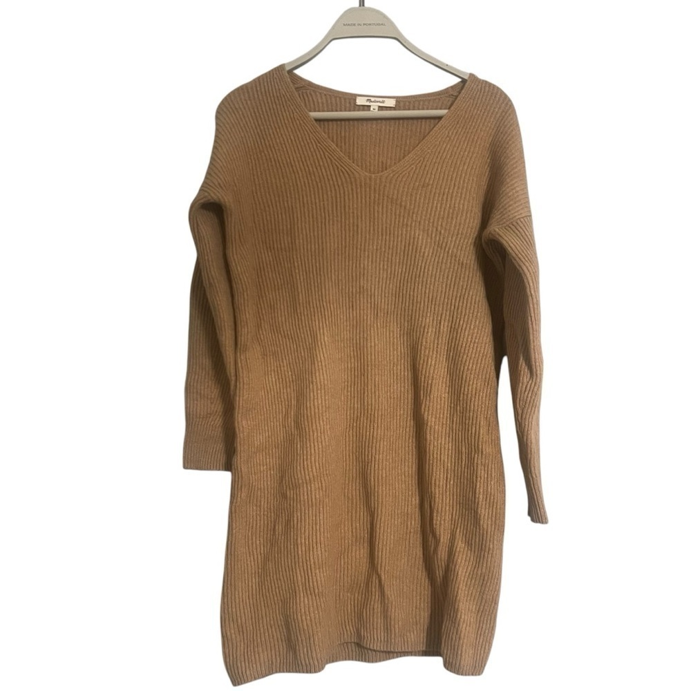 Madewell Brown Wool Sweater Dress XS winter fall outfit